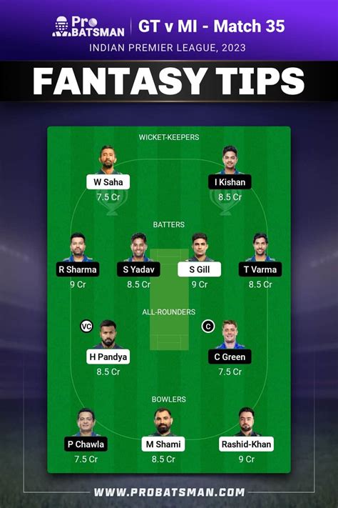 gt vs mi dream11 prediction crix11